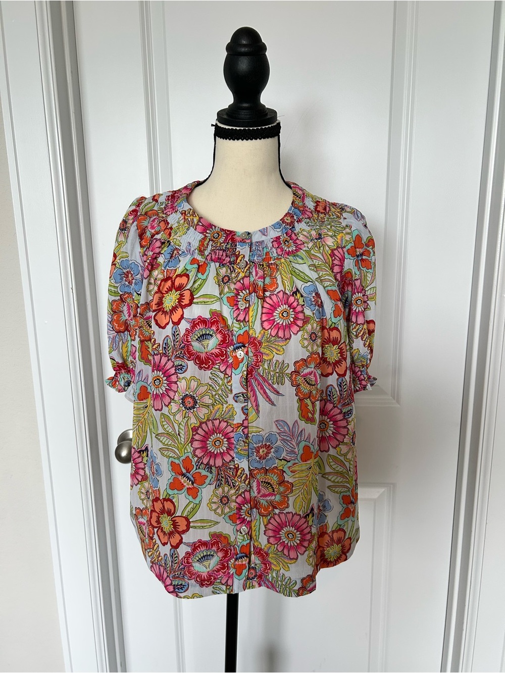 Rose & Olive Multicolor Floral Puff Sleeve Blouse
